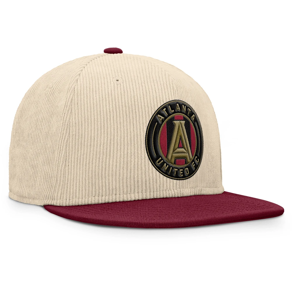 Men's Fanatics Cream Atlanta United FC Tempo Corduroy Snapback Hat
