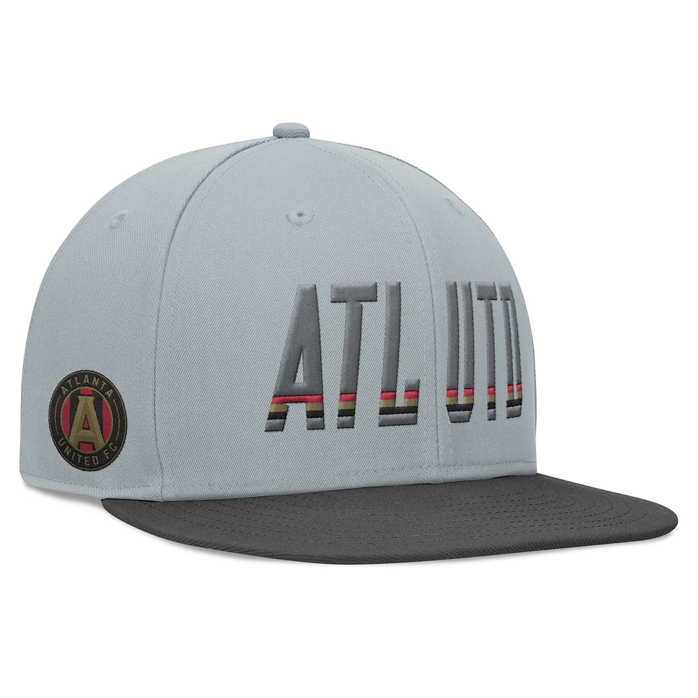 Casquette Snapback fumée Atlanta United FC Fanatics gris pour hommes