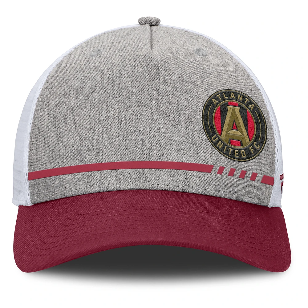 Casquette ajustable Fanatics Heather Grey Atlanta United FC Low Block Trucker pour homme
