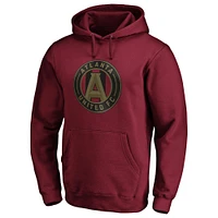 Fanatics Josef Martinez pour hommes, rouge, Atlanta United FC, nom et numéro du meneur de jeu, sweat à capuche ajusté