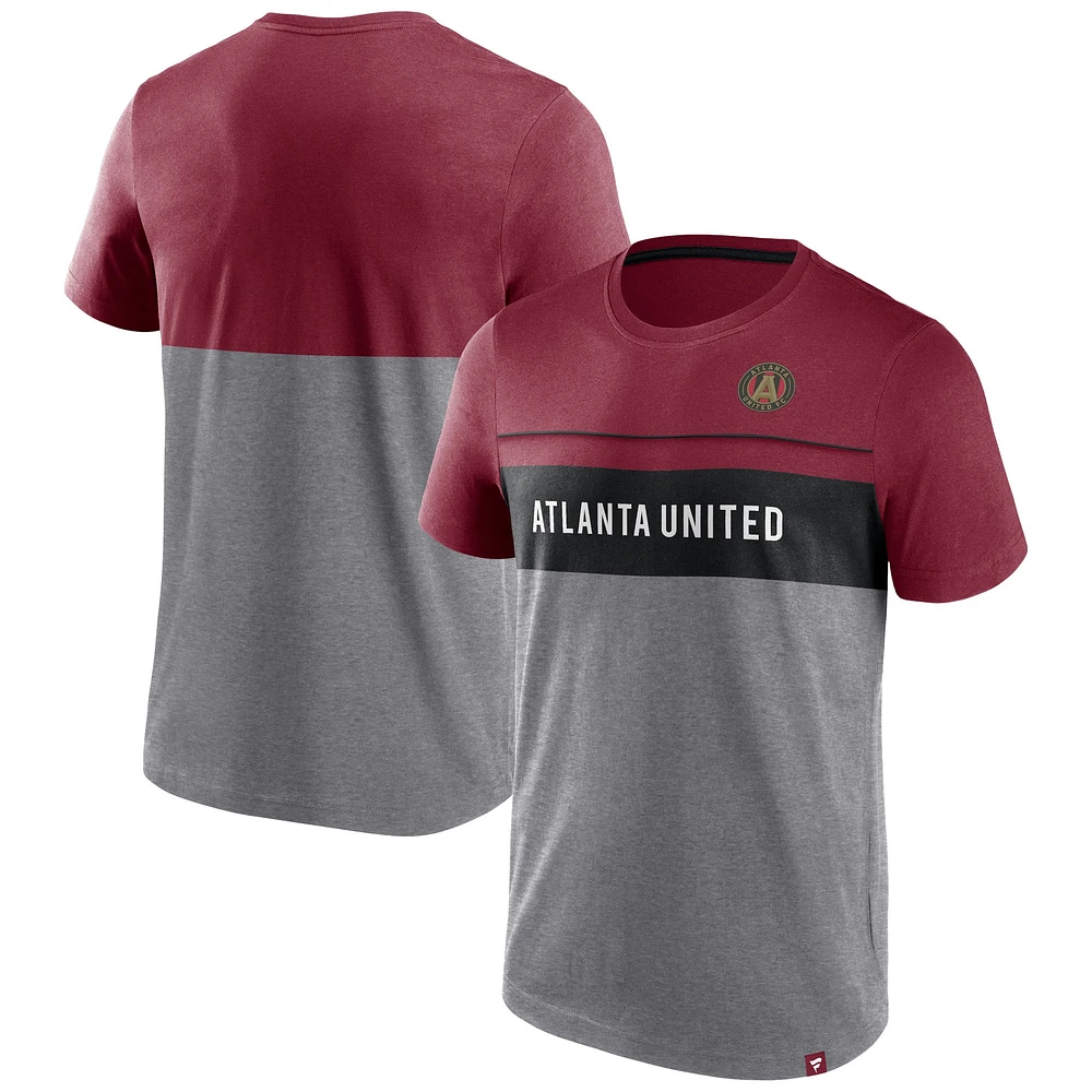 T-shirt Atlanta United FC Striking Distance de marque Fanatics rouge/gris pour homme