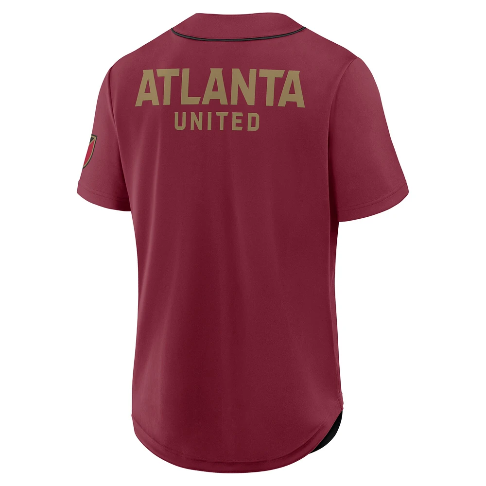 Maillot de baseball rouge Atlanta United FC Injury Time pour homme Fanatics