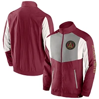 Veste de survêtement entièrement zippée rouge Atlanta United FC Net Goal Raglan marque Fanatics pour hommes