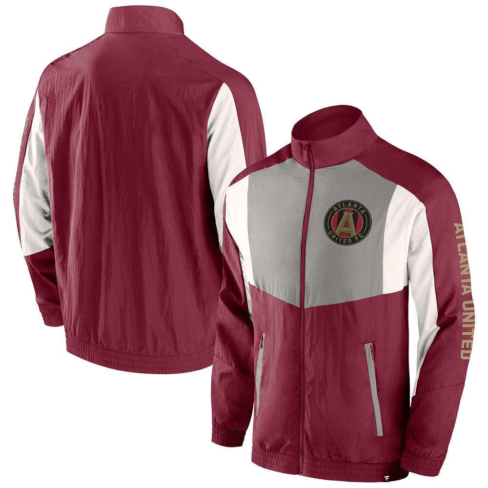 Men's Fanatics  Red Atlanta United FC Net Goal Raglan Full-Zip Track Jacket