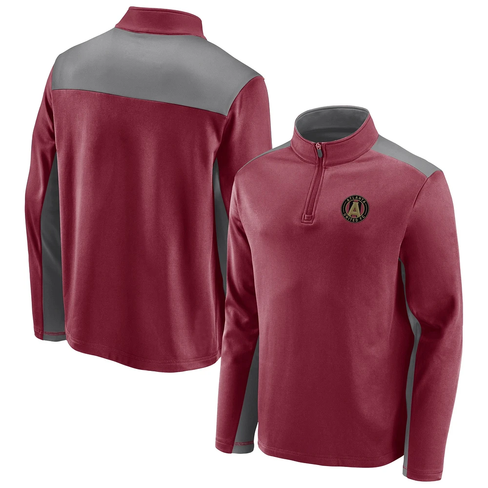 Veste polaire 1/4-Zip Atlanta United FC rouge de marque Fanatics pour homme