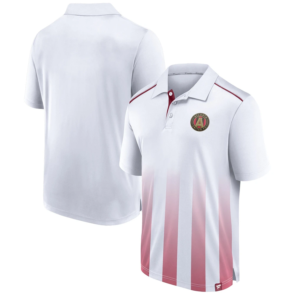 Polo fanatique blanc Atlanta United FC Line Up Fade pour hommes