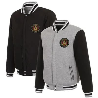 Atlanta United FC JH Design Fleece Full-Snap Reversible Jacket - Gray/Black