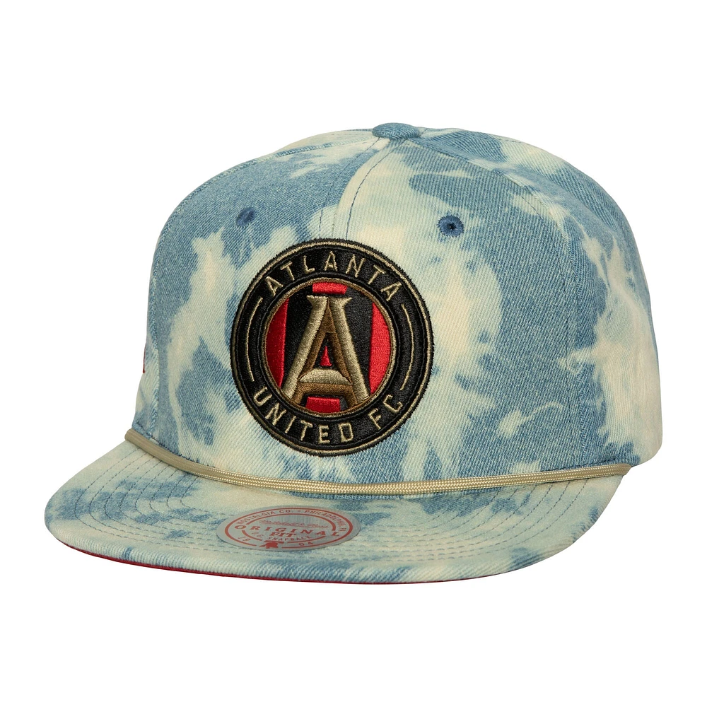 Casquette snapback délavée à l'acide Atlanta United FC bleu Mitchell & Ness pour homme