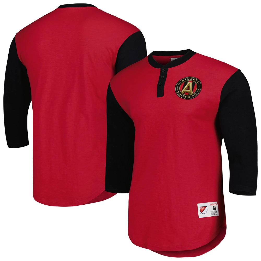 T-shirt à manches longues Legendary Henley Atlanta United FC Mitchell & Ness pour homme, rouge