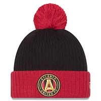 Men's New Era  Black/Red Atlanta United FC 2025 Jersey Hook Cuffed Knit Hat with Pom
