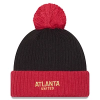 Men's New Era  Black/Red Atlanta United FC 2025 Jersey Hook Cuffed Knit Hat with Pom