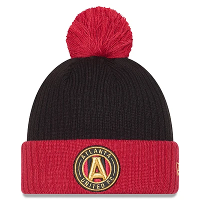 Men's New Era  Black/Red Atlanta United FC 2025 Jersey Hook Cuffed Knit Hat with Pom