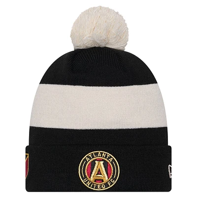 Men's New Era Black Atlanta United FC 2024 Kick Off Collection Cuffed Knit Hat with Pom