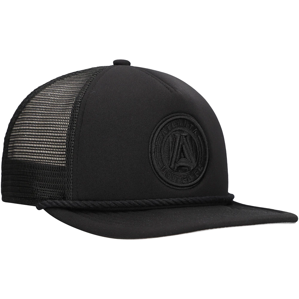 Men's New Era Black Atlanta United FC Active Tone Golfer Snapback Hat