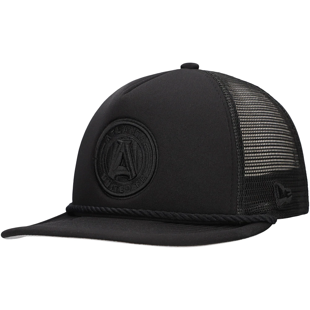 Men's New Era Black Atlanta United FC Active Tone Golfer Snapback Hat