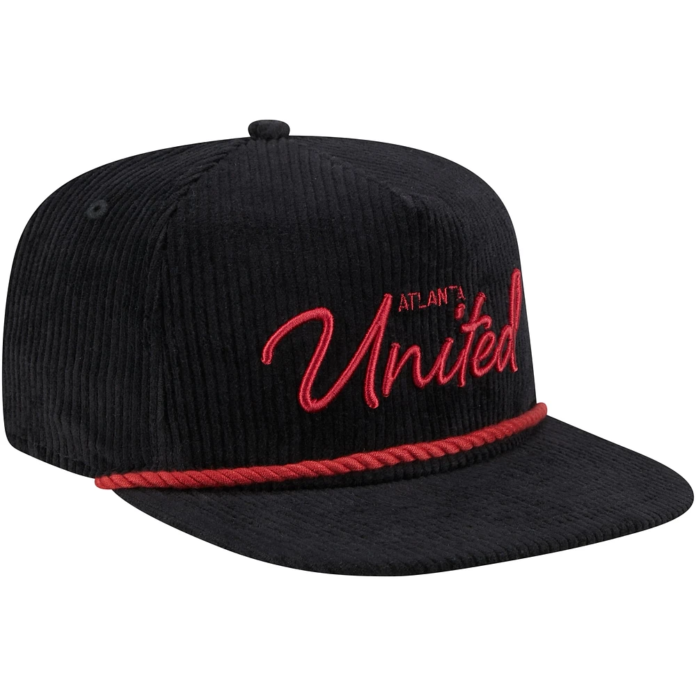 Casquette réglable en velours côtelé Atlanta United FC Golfer pour homme New Era noire