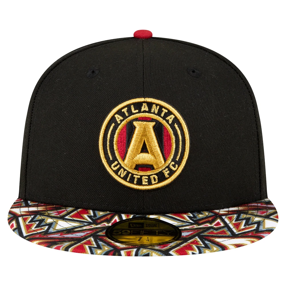 Men's New Era Black Atlanta United FC Element Tech Pack 59FIFTY Fitted Hat