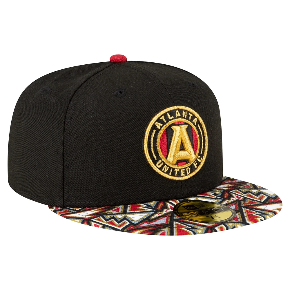 Men's New Era Black Atlanta United FC Element Tech Pack 59FIFTY Fitted Hat