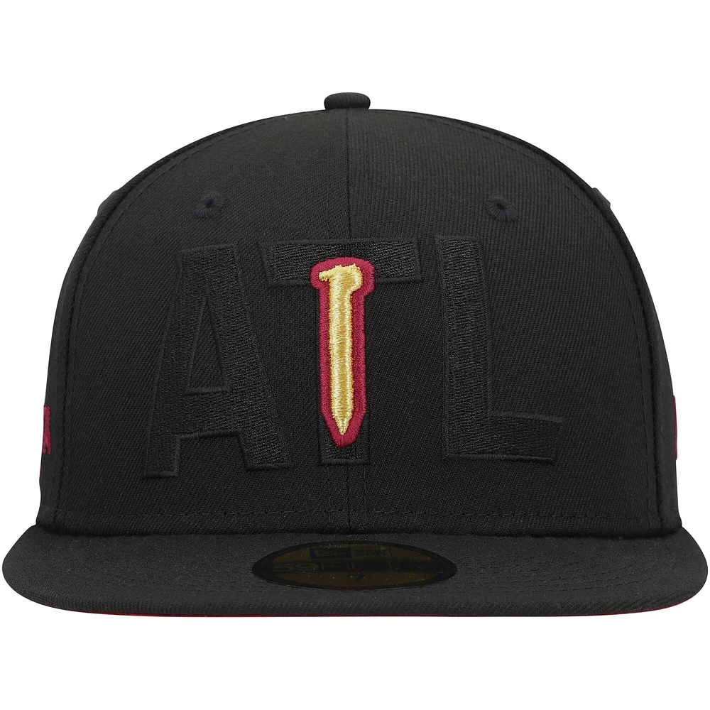 Men's New Era Black Atlanta United FC Kick Off 59FIFTY Fitted Hat