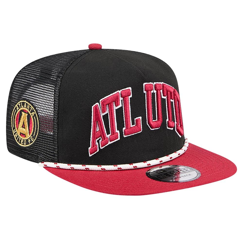 Casquette Snapback Atlanta United FC Throwback Golfer New Era noire pour homme