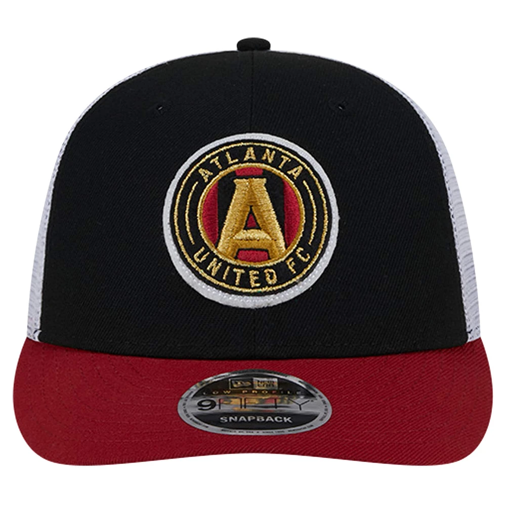 Men's New Era Black Atlanta United FC Throwback Trucker Low Profile 9FIFTY Snapback Hat