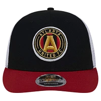 Men's New Era Black Atlanta United FC Throwback Trucker Low Profile 9FIFTY Snapback Hat