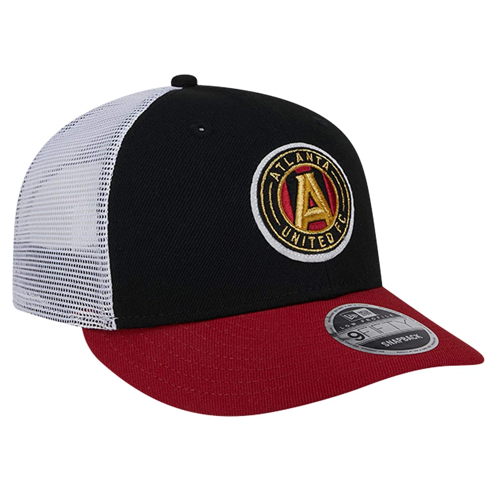 Men's New Era Black Atlanta United FC Throwback Trucker Low Profile 9FIFTY Snapback Hat