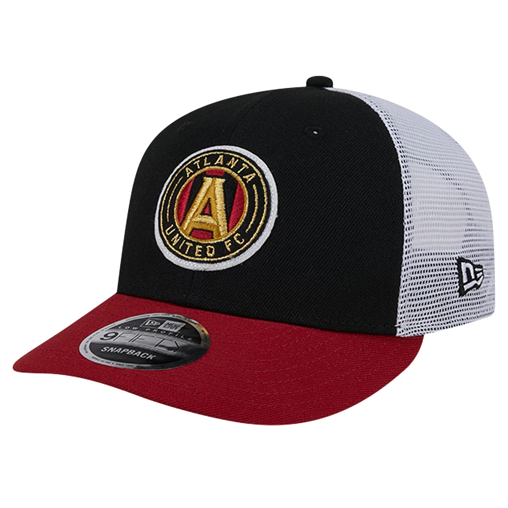 Men's New Era Black Atlanta United FC Throwback Trucker Low Profile 9FIFTY Snapback Hat