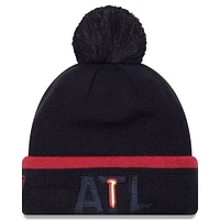 Bonnet en tricot noir avec pompon Atlanta United FC Wordmark pour homme New Era