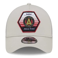 Men's New Era  Cream Atlanta United FC Established Patch 9FORTY A-Frame Trucker Adjustable Hat