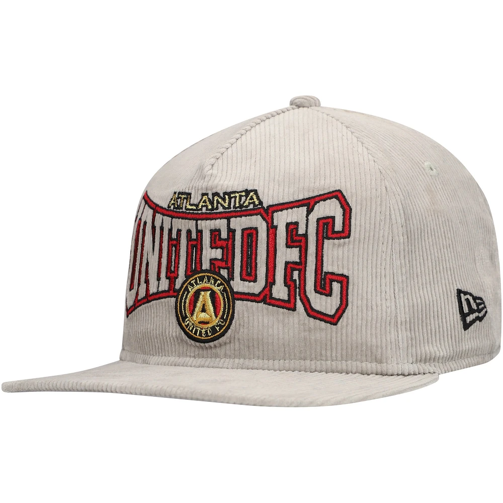 Casquette ajustable en velours côtelé Atlanta United FC pour homme New Era grise