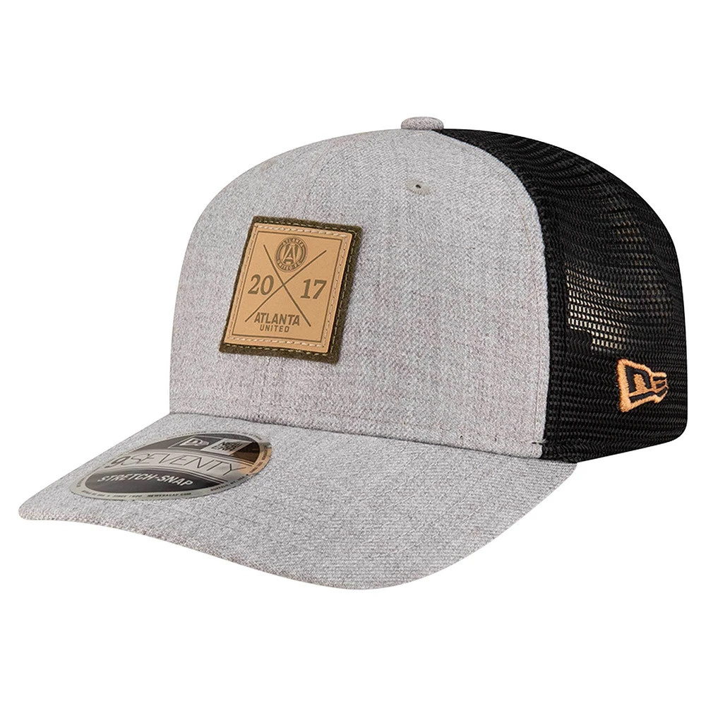 Men's New Era Heather Gray Atlanta United FC 9SEVENTY COOLERA Stretch-Snap Adjustable Hat