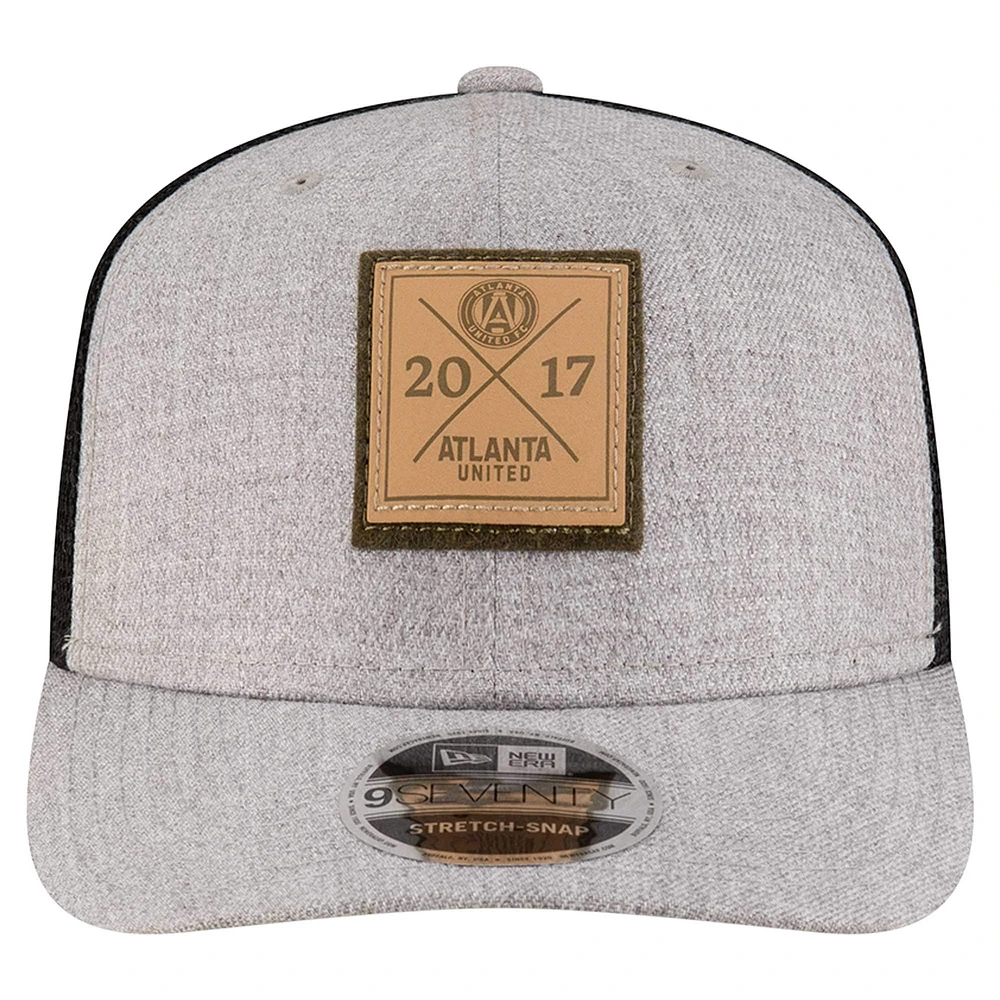 Men's New Era Heather Gray Atlanta United FC 9SEVENTY COOLERA Stretch-Snap Adjustable Hat