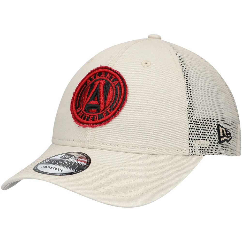 Men's New Era Tan Atlanta United FC Game Day 9TWENTY Adjustable Trucker Hat