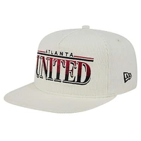 Casquette ajustable de golfeur en velours côtelé Atlanta United FC Throwback New Era pour hommes, blanche