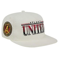 Casquette ajustable de golfeur en velours côtelé Atlanta United FC Throwback New Era pour hommes, blanche