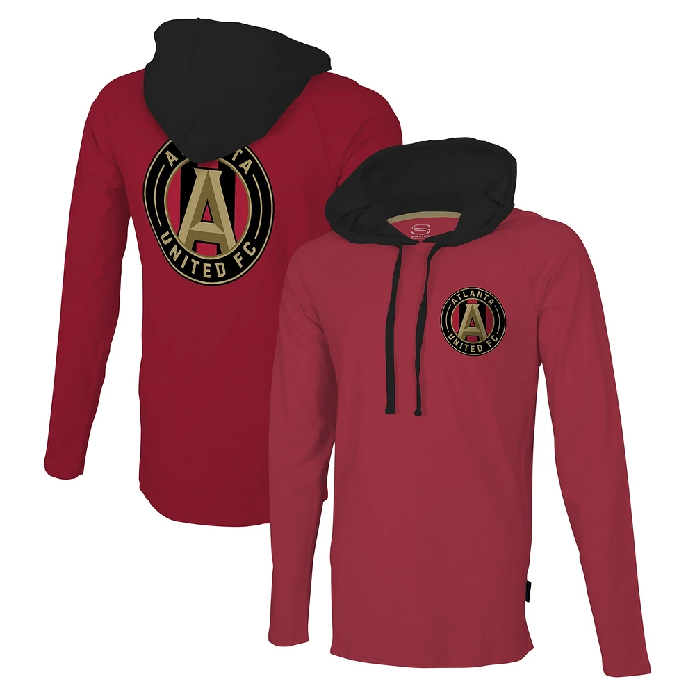 T-shirt à capuche rouge manches longues Stadium Essentials Atlanta United FC Tradition Raglan pour hommes