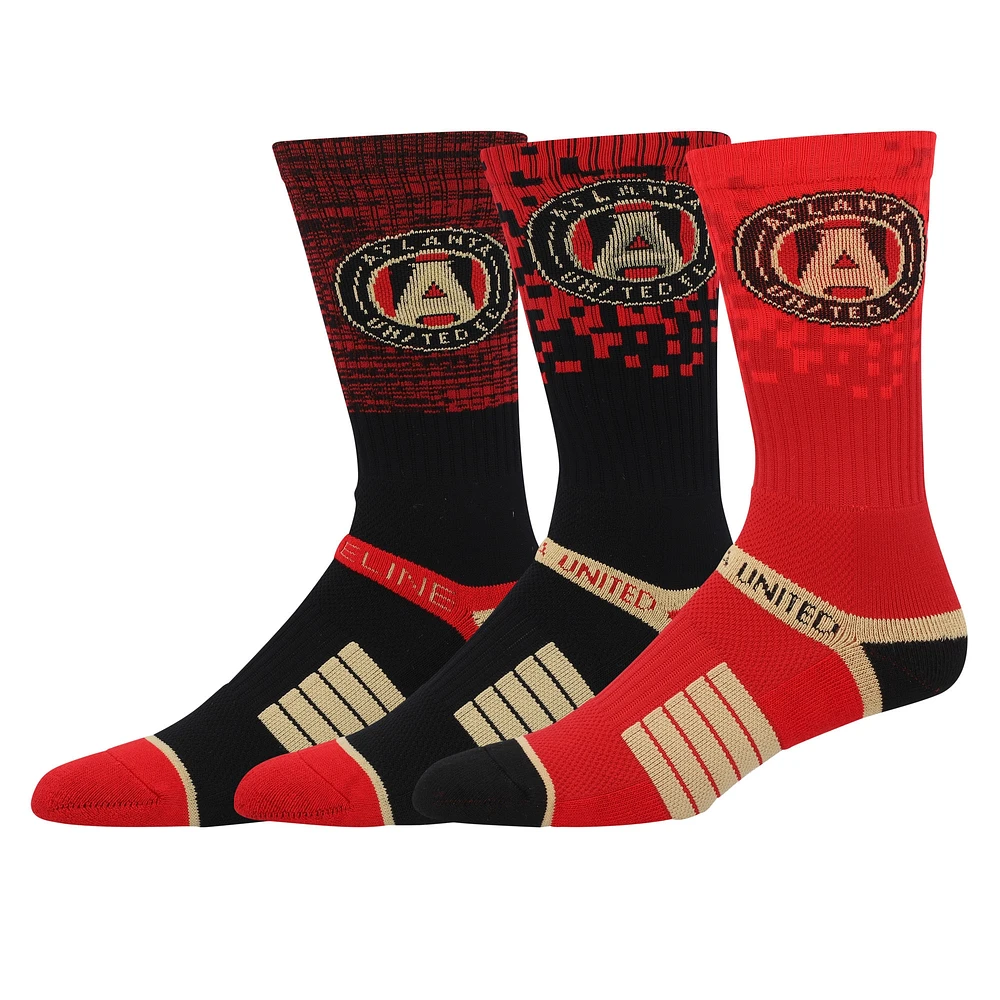 Ensemble de 3 paires de chaussettes en tricot Strideline Atlanta United FC Premium pour hommes