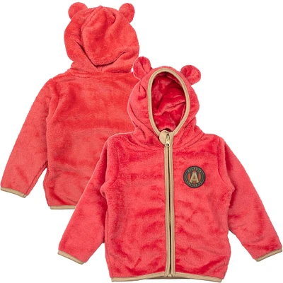 Sweat à capuche zippé intégral en peluche Tie-Breaker Teddy rouge Atlanta United FC pour tout-petits