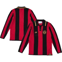 Unisex Live Breathe Futbol  Red Atlanta United FC Connector Collection Knitted Long Sleeve Polo