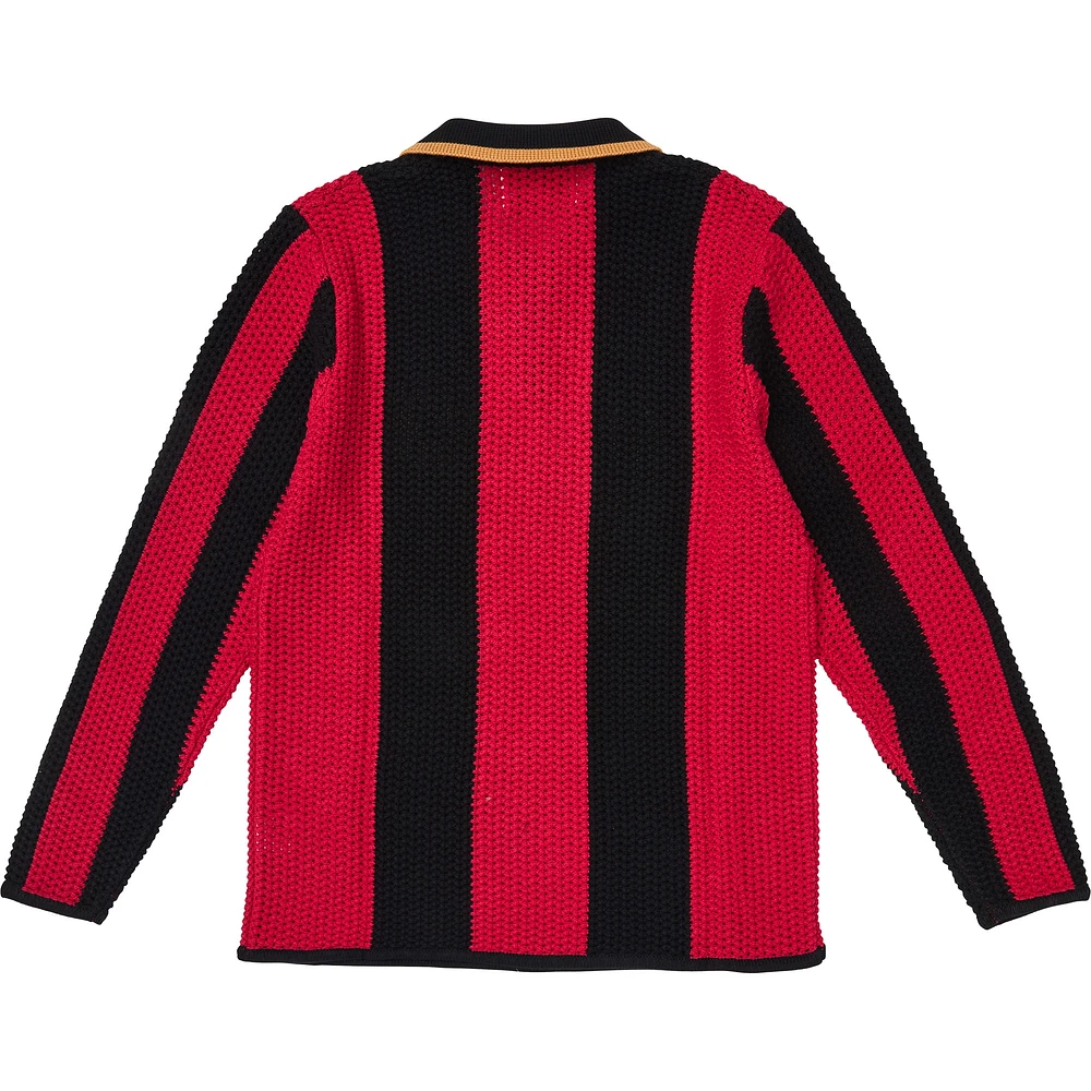 Unisex Live Breathe Futbol  Red Atlanta United FC Connector Collection Knitted Long Sleeve Polo
