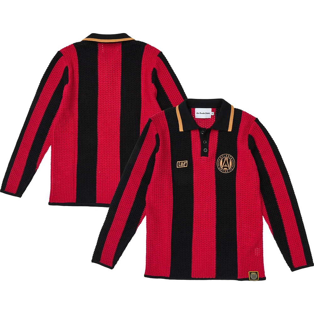 Unisex Live Breathe Futbol Red Atlanta United FC Connector Collection Knitted Long Sleeve Polo