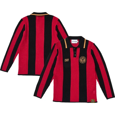Unisex Live Breathe Futbol  Red Atlanta United FC Connector Collection Knitted Long Sleeve Polo