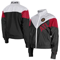 Women's 5th & Ocean by New Era  Black Atlanta United FC Leisure Cropped Full-Zip Windbreaker Jacket
