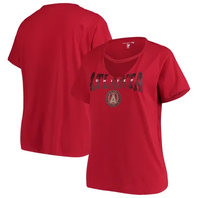 Atlanta United FC 5th & Ocean by New Era Women's Plus Athletic Baby V-Neck T-Shirt - Red