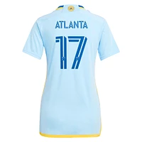 Maillot de joueur réplique adidas #17 bleu clair Atlanta United FC 2024 The Resurgens Kit pour femme