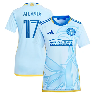 Maillot de joueur réplique adidas #17 bleu clair Atlanta United FC 2024 The Resurgens Kit pour femme