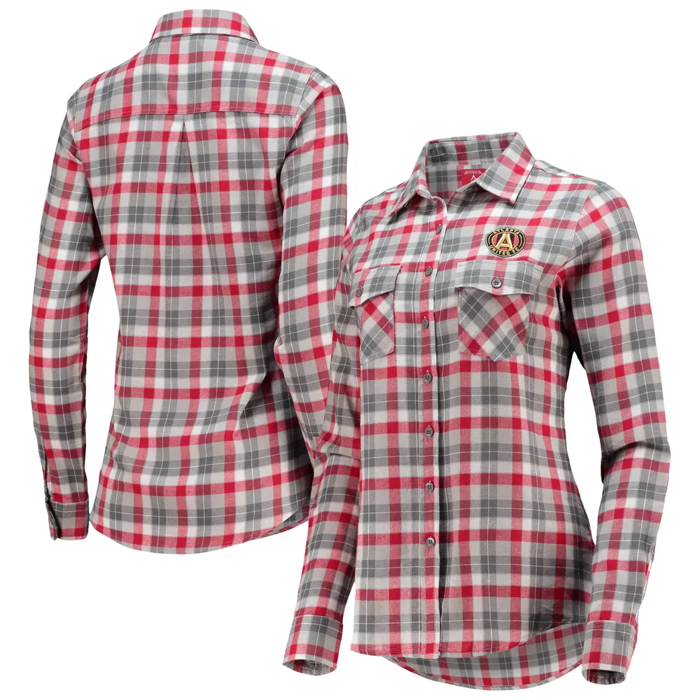 Pittsburgh Steelers Antigua Women's Ease Flannel Button-Up Long Sleeve  Shirt - Black/Gray