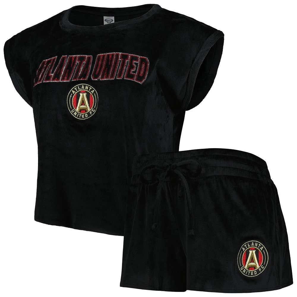 Concepts Sport Ensemble de nuit T-shirt et short Atlanta United FC Intermission pour femme Noir