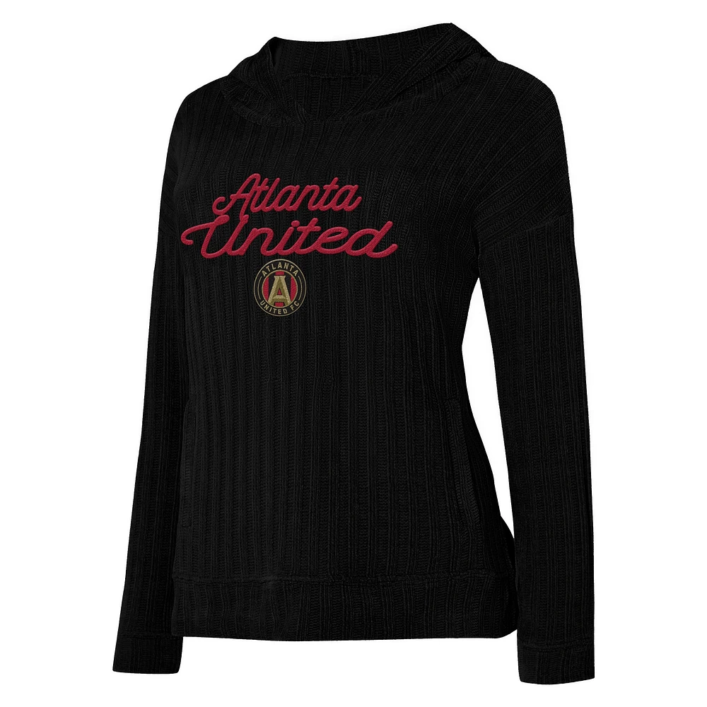 Women's Concepts Sport  Black Atlanta United FC Linger Long Sleeve Hooded Top